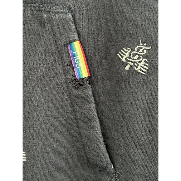 FIGS Grey Cotton Hoodie Embroidered Caduceus AOP Women’s M Medical Nurse Doctor - Picture 4 of 16